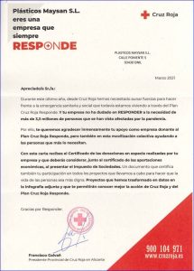 plásticos máysan colaborado cruz roja